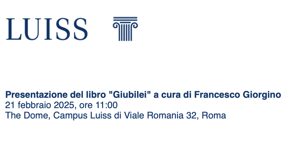 Presentazione del libro: "Giubilei"